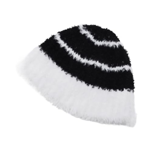 Pelzmütze, gestreift, gehäkelt, für Damen, Herren, Cosplay, Bild-Requisiten, Halloween-Zubehör, Eimer Pelzmütze, gestreift, gehäkelt, für Damen, Herren, Cosplay, Bild-Requisiten, Halloween-Zubehör, Eimer von sodeber
