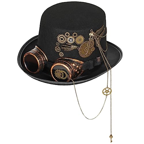 Steampunk Herren Hut mit Brille Gay Top Gothic für Karneval Nachtclub Bowler Steampunk Herren Hut mit Brille Gay Top Gothic für Karneval Nachtclub Bowler von sodeber
