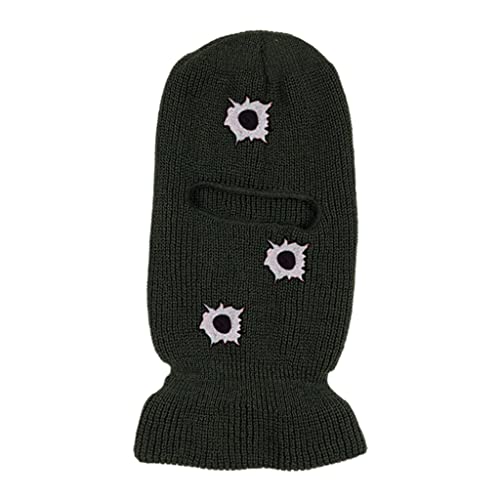 Strickmütze mit 3 Löchern, volle Gesichtsbedeckung, neuartiges Muster für Maskeraden, Party, Halloween, Cosplay von sodeber