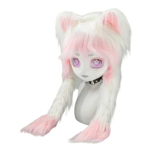 sodeber Atmungsaktiver Tierkostümkopf für Bühnenauftritte Kunstpelze Anime-Thema Katzen Kopfbedeckung Maskeraden sodeber Atmungsaktiver Tierkostümkopf für Bühnenauftritte Kunstpelze Anime-Thema Katzen Kopfbedeckung Maskeraden von sodeber