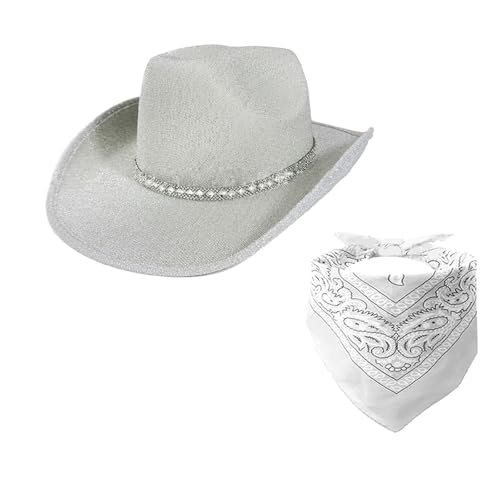sodeber Bandana und Hut mit Kristall-Panama-Hut für Junggesellinnenabschiede, Cocktailpartys, Urlaubsrequisiten sodeber Bandana und Hut mit Kristall-Panama-Hut für Junggesellinnenabschiede, Cocktailpartys, Urlaubsrequisiten von sodeber