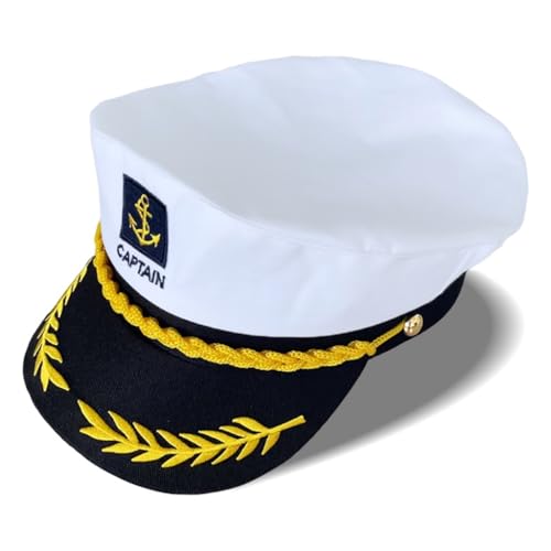 sodeber Captain-Hüte verstellbare weiße Matrosen-Baseballmützen für Yacht-Mottoparty, Kostümzugang von sodeber