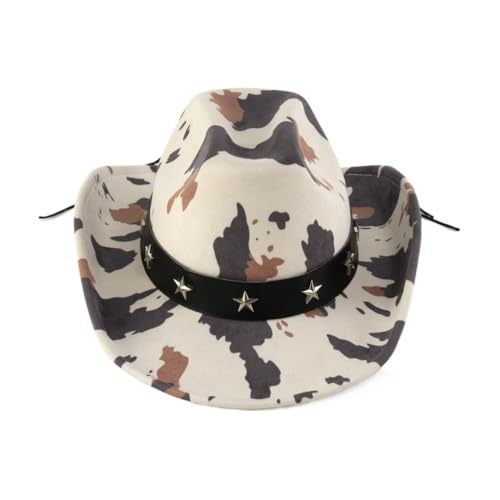sodeber Cowboyhüte mit Kuhmuster, für Bälle, Bankette, Party, ethnisch, Erwachsene, Teenager, Fotografieren, Fedoras sodeber Cowboyhüte mit Kuhmuster, für Bälle, Bankette, Party, ethnisch, Erwachsene, Teenager, Fotografieren, Fedoras von sodeber