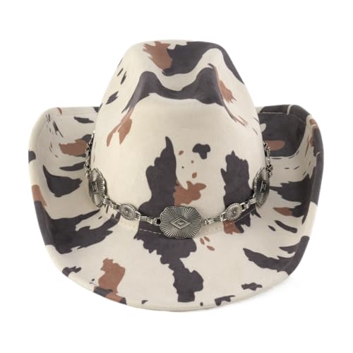 sodeber Cowboyhüte mit Kuhmuster, für Bälle, Bankette, Party, ethnisch, Erwachsene, Teenager, Fotografieren, Fedoras sodeber Cowboyhüte mit Kuhmuster, für Bälle, Bankette, Party, ethnisch, Erwachsene, Teenager, Fotografieren, Fedoras von sodeber