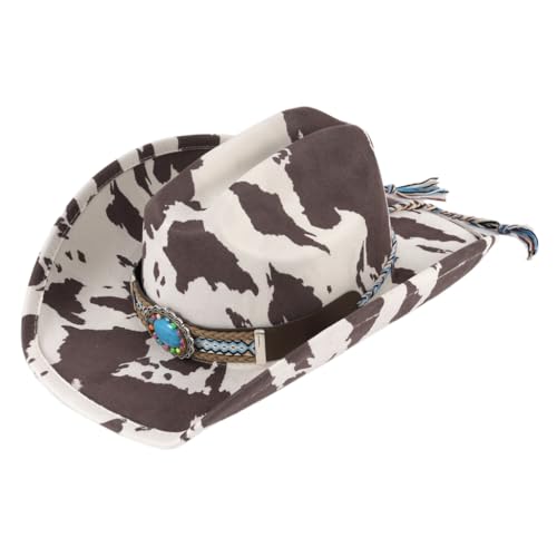 sodeber Cowboyhüte mit Kuhmuster, für Bälle, Bankette, Party, ethnisch, Erwachsene, Teenager, Fotografieren, Fedoras sodeber Cowboyhüte mit Kuhmuster, für Bälle, Bankette, Party, ethnisch, Erwachsene, Teenager, Fotografieren, Fedoras von sodeber