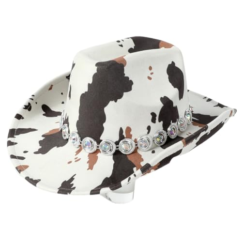 sodeber Cowboyhüte mit Kuhmuster, für Bälle, Bankette, Party, ethnisch, Erwachsene, Teenager, Fotografieren, Fedoras sodeber Cowboyhüte mit Kuhmuster, für Bälle, Bankette, Party, ethnisch, Erwachsene, Teenager, Fotografieren, Fedoras von sodeber