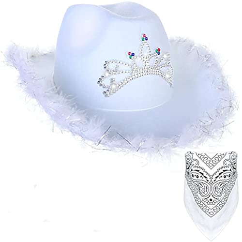 sodeber Cowboyhut Brille Bandana Damen Junggesellinnenabschied Kostüm Braut Cowgirl Dress Up sodeber Cowboyhut Brille Bandana Damen Junggesellinnenabschied Kostüm Braut Cowgirl Dress Up von sodeber