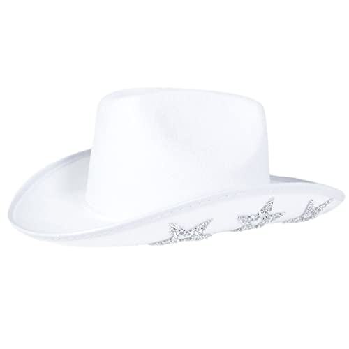 sodeber Cowboyhut mit Pailletten, glitzernd, Cowgirl, ausgehöhlte Sterne, Dekoration, Größe für Teenager, Mädchen und Frauen sodeber Cowboyhut mit Pailletten, glitzernd, Cowgirl, ausgehöhlte Sterne, Dekoration, Größe für Teenager, Mädchen und Frauen von sodeber