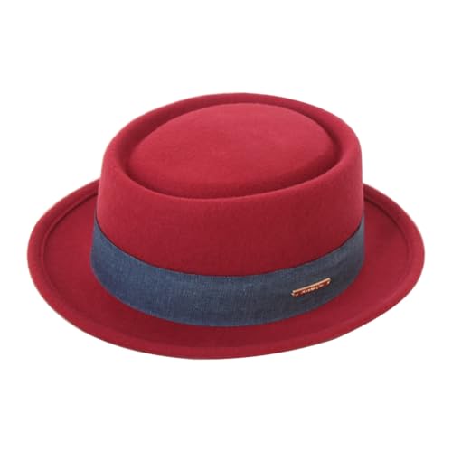 sodeber Fedora-Hut aus Wolle, flache Oberseite, für Herren, Erwachsene, Bühnenauftritte, 20er-Jahre, Cosplay, Party, Maskerade, Kostüm sodeber Fedora-Hut aus Wolle, flache Oberseite, für Herren, Erwachsene, Bühnenauftritte, 20er-Jahre, Cosplay, Party, Maskerade, Kostüm von sodeber