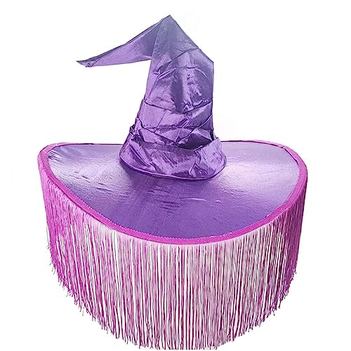 sodeber Halloween-Hexenhut mit Frauen-Zauberer-Cosplays, Party, Mädchen, breite Krempe, spitzes Kostüm, Zubehör, 2 Farben von sodeber