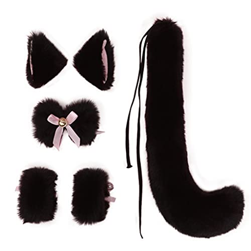 sodeber Handgefertigte Haarnadel-Haarspange, Plüsch-Kragen, Schwanz, Set, süße Schleife, Glocken, Gothic, Cosplay, Halloween sodeber Handgefertigte Haarnadel-Haarspange, Plüsch-Kragen, Schwanz, Set, süße Schleife, Glocken, Gothic, Cosplay, Halloween von sodeber