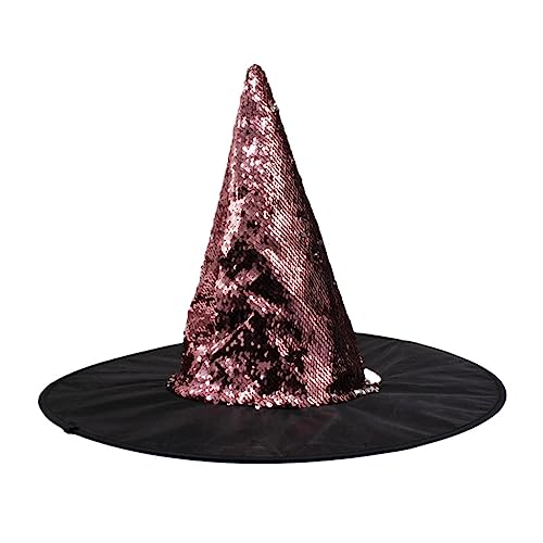 sodeber Hexenhüte Halloween Kostüm Zubehör für Party Dekorationen Hut mit flackernden Pailletten von sodeber