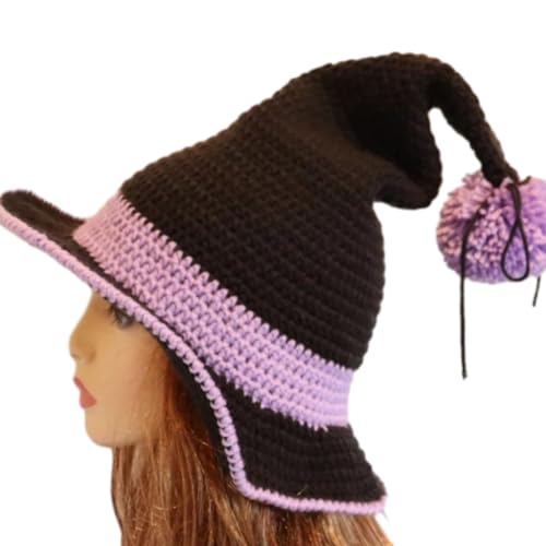 sodeber Hexenhut für Erwachsene, Cosplay, mit Häkel-Design, für Halloween, Haarschmuck, Aufführungen, Karneval, Party sodeber Hexenhut für Erwachsene, Cosplay, mit Häkel-Design, für Halloween, Haarschmuck, Aufführungen, Karneval, Party von sodeber