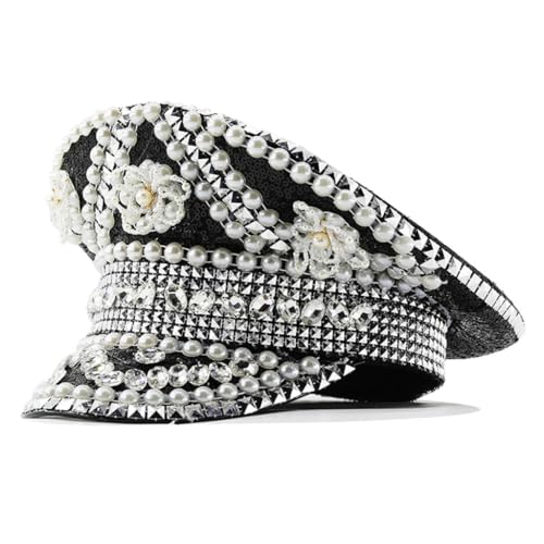 sodeber Jeweled Captain Hat Heavy Crystal Party Surprise Girl Boys Bride For Carnivals Music Festival Sailor sodeber Jeweled Captain Hat Heavy Crystal Party Surprise Girl Boys Bride For Carnivals Music Festival Sailor von sodeber
