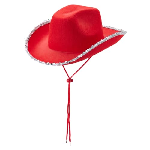 sodeber Junggesellinnenabschied, Cowgirl, Braut, Cowboyhut, Damen, Brautschmuck, Pailletten, Krempe, Mädchen, Karneval, Cosplay von sodeber