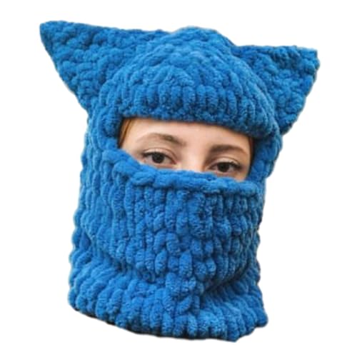 sodeber Mädchen-Ohrmütze, gestrickt, Geschenke, warm, für Erwachsene und Kinder, Chenille-Garn, Halloween, Foto-Requisiten, Stricken von sodeber
