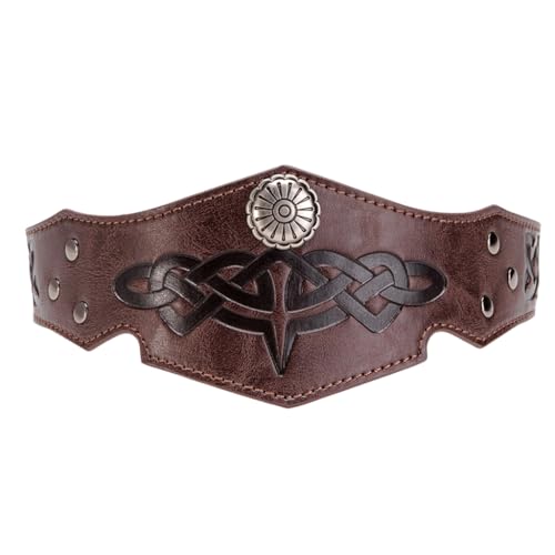 sodeber Mittelalterlicher geprägter Leder-Kopfschmuck, verstellbares Stirnband, Kostümzubehör, Halloween-Outfit für Erwachsene sodeber Mittelalterlicher geprägter Leder-Kopfschmuck, verstellbares Stirnband, Kostümzubehör, Halloween-Outfit für Erwachsene von sodeber