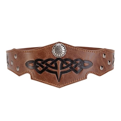 sodeber Mittelalterlicher geprägter Leder-Kopfschmuck, verstellbares Stirnband, Kostümzubehör, Halloween-Outfit für Erwachsene sodeber Mittelalterlicher geprägter Leder-Kopfschmuck, verstellbares Stirnband, Kostümzubehör, Halloween-Outfit für Erwachsene von sodeber