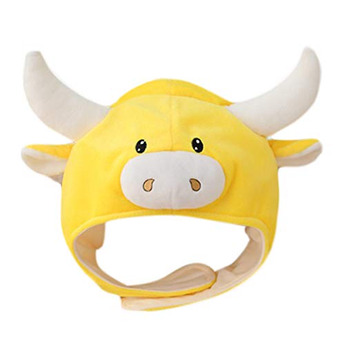 sodeber Niedliche Cartoon-Kuh-Tier-Plüschmütze, Winter, warme Kopfbedeckung, 3D-Ohren, Hörner, lustige gefüllte Kopfbedeckung, Cosplay, Foto-Requisiten sodeber Niedliche Cartoon-Kuh-Tier-Plüschmütze, Winter, warme Kopfbedeckung, 3D-Ohren, Hörner, lustige gefüllte Kopfbedeckung, Cosplay, Foto-Requisiten von sodeber