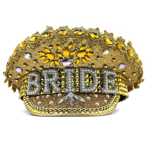 sodeber Pailletten Captain Fashion Flat Top Hut DanceParty für Erwachsene Unisex Fedora Nieten Club Party von sodeber