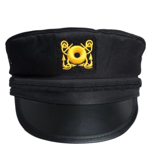 sodeber Schwarzer Kapitän Hut Yacht Militär Hüte Boote Skipper Schiff Matrosen Kostüm Navy Marine für Herren Damen sodeber Schwarzer Kapitän Hut Yacht Militär Hüte Boote Skipper Schiff Matrosen Kostüm Navy Marine für Herren Damen von sodeber