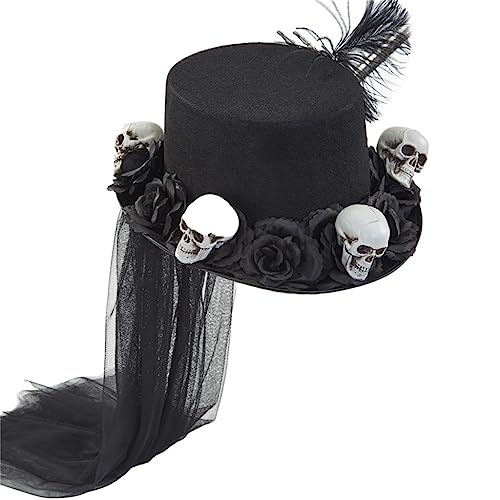sodeber Steampunk-Hüte für Frauen mit Schleier Time Hut Halloween Party Top Goth von sodeber