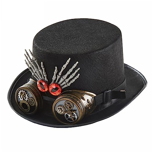 sodeber Steampunk Time Hat Top Hüte für Herren mit Brille Halloween Party Zubehör von sodeber