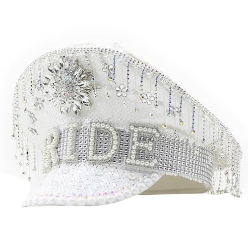 sodeber Strass-Kapitän für Hochzeit, Party, breite Krempe, Brauthut, Karneval, Damen, Brautparty, Rollenspiel sodeber Strass-Kapitän für Hochzeit, Party, breite Krempe, Brauthut, Karneval, Damen, Brautparty, Rollenspiel von sodeber