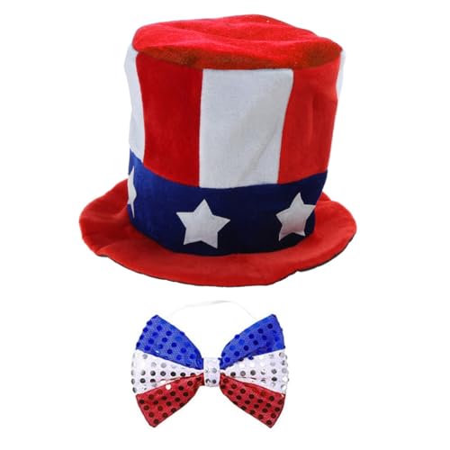 sodeber Unabhängigkeitstag Feier Kostüm Halsketten Hut Stirnband Strümpfe Onkel Sam Cosplays Zubehör für Herren von sodeber