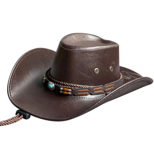 sodeber Vintage Große Krempe Zylinder Ethnische Fedora Hochzeit Coole Kopfbedeckung Halloween Zubehör Cosplay Cowboy von sodeber