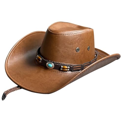 sodeber Vintage Große Krempe Zylinder Ethnische Fedora Hochzeit Coole Kopfbedeckung Halloween Zubehör Cosplay Cowboy von sodeber