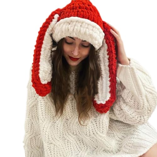sodeber Warme Winter-Strickmütze aus Wolle, atmungsaktiv, Kopfschmuck, für Erwachsene, Unisex, Cosplay, Kostüm, Neujahr von sodeber
