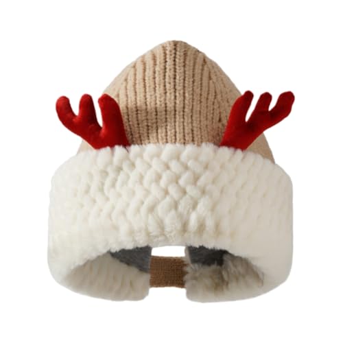 sodeber Weihnachtliche Kopfbedeckung, dicker Plüsch für die Feiertage, bunte Outfits, Cosplay, Weihnachtsmann, pelzige Strickmütze von sodeber