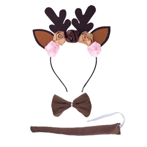 sodeber Weihnachtskostüm für Kinder, Rentier, Cosplay, Stirnband/Schwanz/Fliege, Themenparty, Rollenspiel sodeber Weihnachtskostüm für Kinder, Rentier, Cosplay, Stirnband/Schwanz/Fliege, Themenparty, Rollenspiel von sodeber
