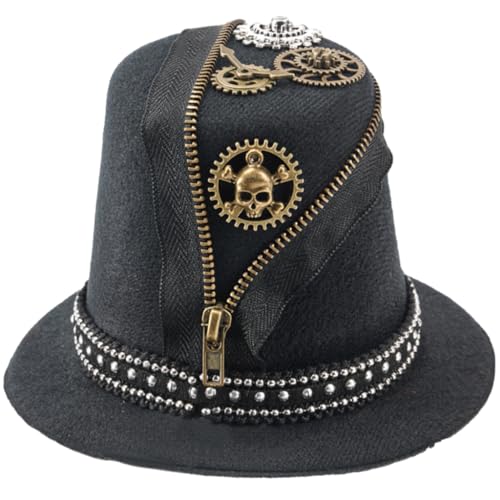 sodeber Zylinder mit Ausrüstung für Erwachsene, PunkStyle, Steampunk, Cosplay, Kostüm, Haarspange, Halloween-Party von sodeber