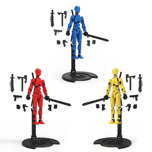T13 Action Figure, 13 Types Action Figures 3D-Druck von Beweglichen Figuren mit Mehreren Gelenken, Roboter-Actionfigur, Desktop-Dekorationen (Mit 4 Waffen + 3 Handtypen) (C) von songyea