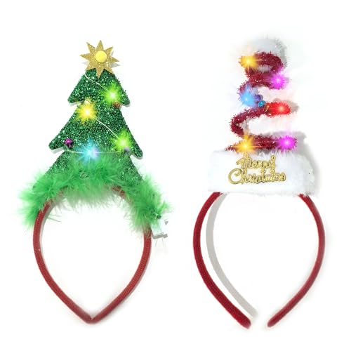 songyea 2 Stück LED Leuchten Haarreifen, Weihnachtsbaum Stirnband, Weihnachtsstirnband Leuchtend für Kinder Erwachsene Weihnachten Party Cosplay songyea 2 Stück LED Leuchten Haarreifen, Weihnachtsbaum Stirnband, Weihnachtsstirnband Leuchtend für Kinder Erwachsene Weihnachten Party Cosplay von songyea