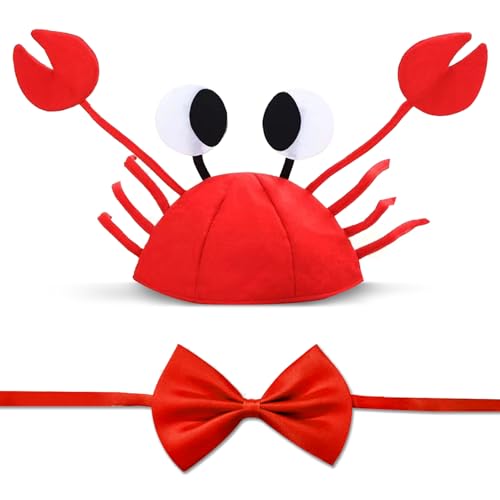 songyea Verstellbare Mütze Lustiger Hut für Kinder Damen Herren Erwachsene Halloween Weihnachten Ostern Party Dekoration Kostüm Zubehör (Krabben) von songyea