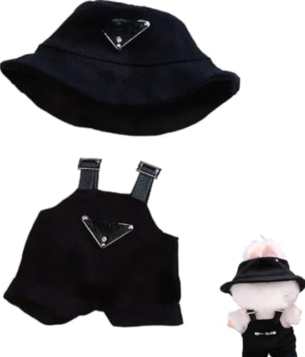 Kleidung für Puppe, handgefertigtes 3-teiliges Set für 17 cm große Puppe, Kleidung für Puppe, Premium-Outfit mit Zubehör, stilvolle Kleidung für Puppe (Schwarz-2) von sonkoo