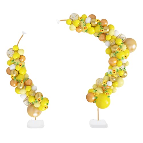 soudesileim Ballonbogen Set, 1.5m+2.5m, Einfach Demontierbar, Wiederverwendbar, Ballonständer mit 2 Wasserbeutel, Luftballon Bogen Hochzeit, Geburtstagsfeier, Halloween-Partys (Gold) von soudesileim