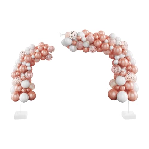 soudesileim Ballonbogen Set, 1.5m+2.5m, Einfach Demontierbar, Wiederverwendbar, Ballonständer mit 2 Wasserbeutel, Luftballon Bogen Hochzeit, Geburtstagsfeier, Halloween-Partys (Weiß) von soudesileim