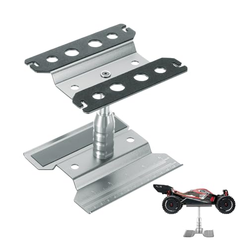 sourcing map 1 Set RC Auto Arbeitsständer Lift Lower Aluminum Repair Workstation 360 Grad Rotation für 1/8 1/10 1/16 RC Car Crawler Truck Fahrzeug (Grau) von sourcing map