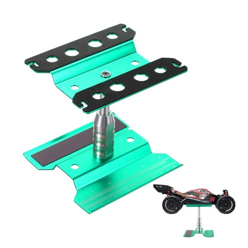 sourcing map 1 Set RC Auto Arbeitsständer Lift Lower Aluminum Repair Workstation 360 Grad Rotation für 1/8 1/10 1/16 RC Car Crawler Truck Fahrzeug (Grün) von sourcing map