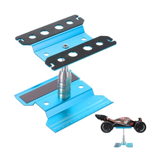 sourcing map 1 Set RC Auto Arbeitsständer Lift Lower Aluminum Repair Workstation 360 Grad Rotation für 1/8 1/10 1/16 Scale RC Car Crawler Truck Fahrzeug (Himmelblau) von sourcing map
