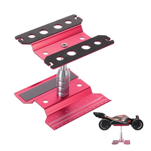 sourcing map 1 Set RC Auto Arbeitsständer Lift Lower Aluminum Repair Workstation 360 Grad Rotation für 1/8 1/10 1/16 Scale RC Car Crawler Truck Fahrzeug (Weinrot) von sourcing map