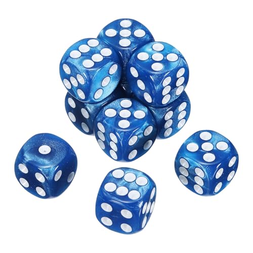 sourcing map 10 Stück 6-seitige, farbige Standardwürfel, Acryl, D6, Mini-Polyedrisches Perlenmuster, Spielwürfel-Set für Tischspiele oder Mathematik-Lernen, Blau/Weiß sourcing map 10 Stück 6-seitige, farbige Standardwürfel, Acryl, D6, Mini-Polyedrisches Perlenmuster, Spielwürfel-Set für Tischspiele oder Mathematik-Lernen, Blau/Weiß von sourcing map