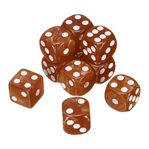 sourcing map 10 Stück 6-seitige, farbige Standardwürfel, Acryl, D6, Mini-Polyedrisches Perlenmuster, Spielwürfel-Set für Tischspiele oder Mathematik-Lernen, Braun/Weiß sourcing map 10 Stück 6-seitige, farbige Standardwürfel, Acryl, D6, Mini-Polyedrisches Perlenmuster, Spielwürfel-Set für Tischspiele oder Mathematik-Lernen, Braun/Weiß von sourcing map