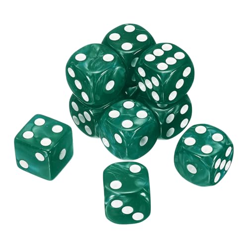 sourcing map 10 Stück 6-seitige, farbige Standardwürfel, Acryl, D6, Mini-Polyedrisches Perlenmuster, Spielwürfel-Set für Tischspiele oder Mathematik-Lernen, Dunkelgrün/Weiß sourcing map 10 Stück 6-seitige, farbige Standardwürfel, Acryl, D6, Mini-Polyedrisches Perlenmuster, Spielwürfel-Set für Tischspiele oder Mathematik-Lernen, Dunkelgrün/Weiß von sourcing map
