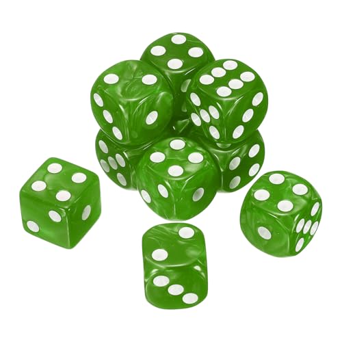 sourcing map 10 Stück 6-seitige, farbige Standardwürfel, Acryl, D6, Mini-Polyedrisches Perlenmuster, Spielwürfel-Set für Tischspiele oder Mathematik-Lernen, Grün/Weiß sourcing map 10 Stück 6-seitige, farbige Standardwürfel, Acryl, D6, Mini-Polyedrisches Perlenmuster, Spielwürfel-Set für Tischspiele oder Mathematik-Lernen, Grün/Weiß von sourcing map