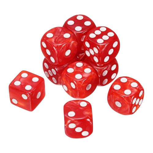 sourcing map 10 Stück 6-seitige, farbige Standardwürfel, Acryl, D6, Mini-Polyedrisches Perlenmuster, Spielwürfel-Set für Tischspiele oder Mathematik-Lernen, Rot/Weiß sourcing map 10 Stück 6-seitige, farbige Standardwürfel, Acryl, D6, Mini-Polyedrisches Perlenmuster, Spielwürfel-Set für Tischspiele oder Mathematik-Lernen, Rot/Weiß von sourcing map